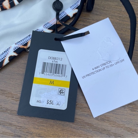 DKNY Women's Wild Thing Soft White Leopard-Print Side-Tie Bikini Bottoms S M - Picture 9 of 10